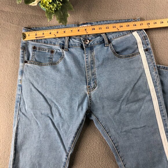 LiquorNPoker Womens Sz8 High Rise Tuxedo Jeans, Skinny, High Waist, Light Wash - Picture 7 of 9